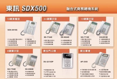東訊電話總機...SDX-500主機...6外線28分機容量..語音總機及來電顯示....施工安裝銷售服務