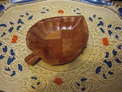 歐洲古物時尚雜貨 木盤 葉狀桃形盤 點心盤 托盤 擺飾品