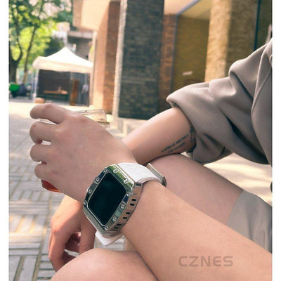 【熱賣精選】【高級品質】鋁合金錶殼 改裝錶帶 適用 AppleWatch8 S7 6 SE 5 7 44mm 45mm 蘋果錶帶 男
