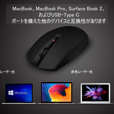 AURTEC  無線滑鼠 USB Type-C 無線光學滑鼠 2.4G mac apple TYPEC【全日空】
