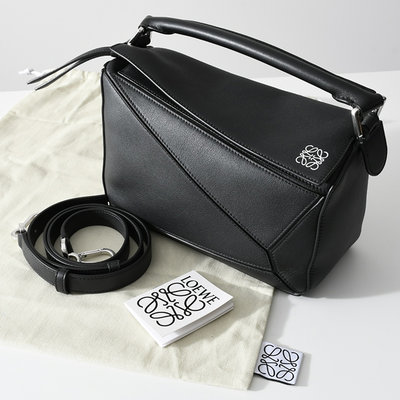 【折扣現貨】正品Loewe Puzzle small bag小款小型立體幾何拼圖包 皮革肩背包/手提包 黑色