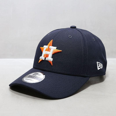 帽子MLB棒球帽硬頂球員版休斯頓太空人H字母藏青色鴨舌帽潮UU代購