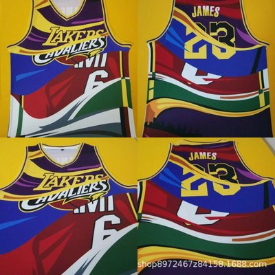 現貨NBA球衣 湖人隊詹姆斯各球隊球衣混合版 刺繡籃球球衣 代發