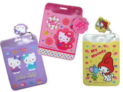 【卡漫迷】 繽紛 識別證套 卡片套 三款選二 ㊣版 凱蒂貓 Hello Kitty 美樂蒂 Melody 票卡套 雙口袋