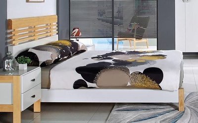 【生活家傢俱】HJS-822-1：荷田西亞3.5尺單人床台【台中家具】床架 床頭片+床底 防蛀木心板 松木實木