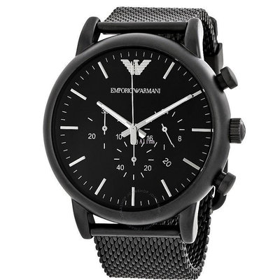 熱賣精選現貨促銷 EMPORIO ARMANI 亞曼尼手錶 AR1968 網帶石英腕錶日曆 三眼計時腕錶 手錶 明星同款
