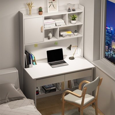 電腦桌書桌書架組合一體家用簡易學生學習桌子椅子一套臥室小桌子