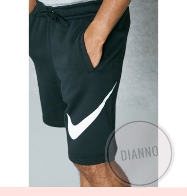帝安諾-Nike swoosh shorts 勾勾 大勾 短棉褲 短褲 黑色 大logo 843520-010 公司貨