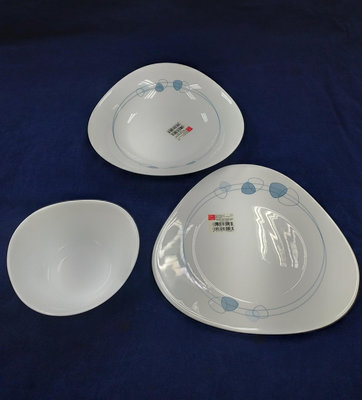 Bormioli Rocco 強化玻璃可微波西餐盤碗碟三件組