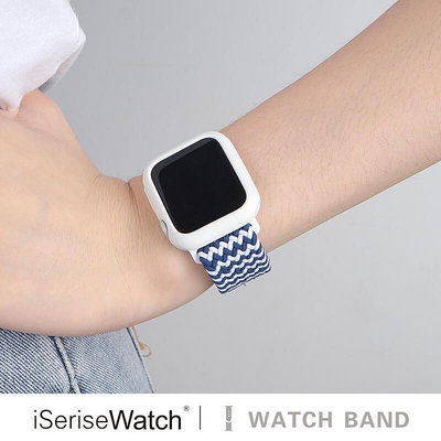 iserisewatch適用iwatch6表帶apple watch5代尼龍表帶蘋果手表7表帶se12【金牌】