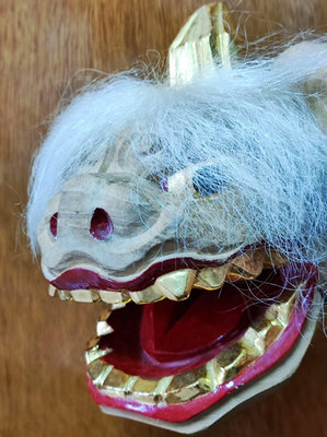 日本航萊品 名家手作實木雕刻獅子面具置物擺件 年代老物 尺寸