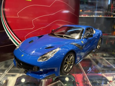 吉華科技@ 1/18 BBR BBR182107 Ferrari F12 TDF 藍色 (合金車)