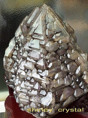 ~~shirley 水晶~[神聖階梯]~權杖紫鱷魚骨幹水晶~42公斤~六面完整~黃金比例~值得收藏!