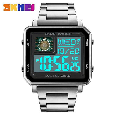 Skmei官方2033 LED電子表男士手錶時尚手錶防水手錶單顯數字手錶