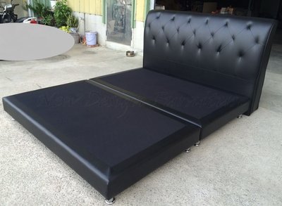 【N D Furniture】 台南在地家具-菱格紋拉深皮革床頭片 5尺床頭片(黑、咖兩色）