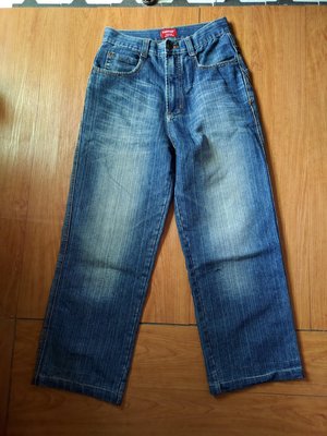 [99go]  EXPOSE 古著 復古 高腰 刷破 寬管 直筒 牛仔褲 九分褲  M號