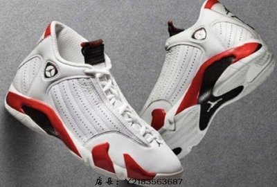 （全新正品）Air Jordan 14 ‘Candy Cane’ 白紅 籃球時尚潮流休閒鞋 男時尚潮流休閒鞋 48747