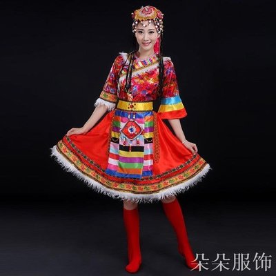 藏族舞蹈表演服2022新款春少數民族服裝西藏衣服廣場舞套裝女成人