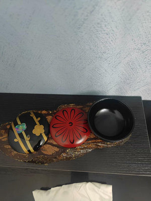 日本昭和早期涂師岡本陽齋作，大漆金蒔繪春秋茶棗 茶罐，天然木