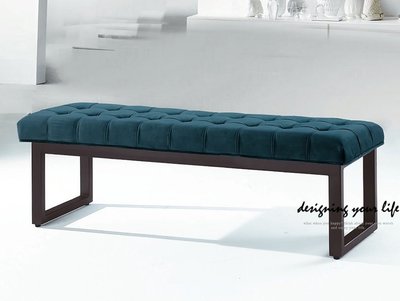 【設計私生活】蔓杜拉5尺床尾椅、玄關椅-綠絨布(免運費)B系列174A