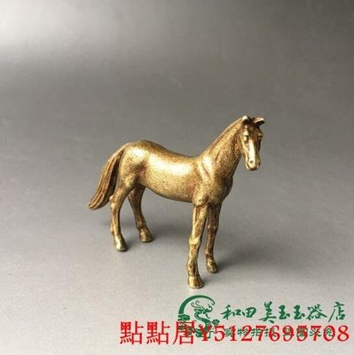 純銅生肖駿馬小馬擺件銅馬小擺件馬到成功手把件仿古銅雕動物銅器 YT