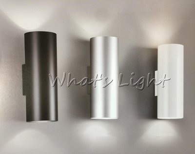 划得來LED燈飾~現代時尚歐風簡約 E27*2 圓筒上下打光壁燈 室內壁燈 可搭LED燈泡 黑/銀/白三色 H3161