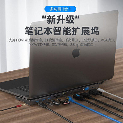 【熱賣精選】新款 Type-C HUB擴展塢HDMI DP 11合1 MacBook筆記本拓展塢集線器       cs