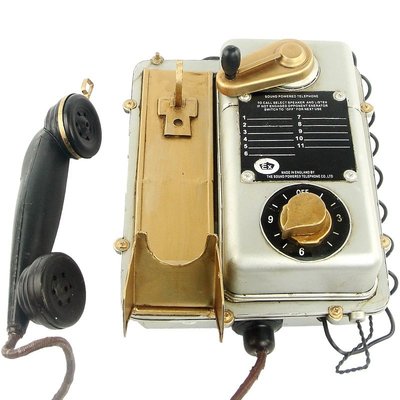 復古鐵藝壁掛電話機模型擺飾/裝飾/收藏　(暖暖屋傢俱傢飾)