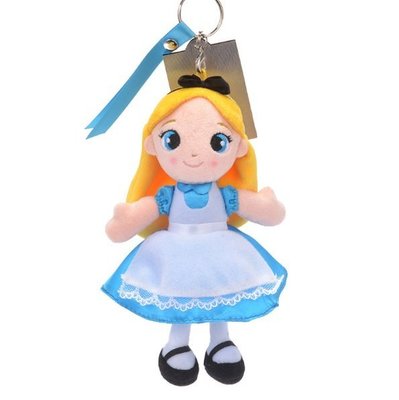【噗嘟小舖】現貨 日本正版 愛麗絲 玩偶 吊飾 迪士尼 購於日本 鑰匙圈 別針 掛飾 娃娃 Alice 生日禮物 情人節