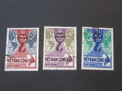 【雲品12】越南Vietnam 1966 Sc 278-80 set FU 庫號#B526 85722