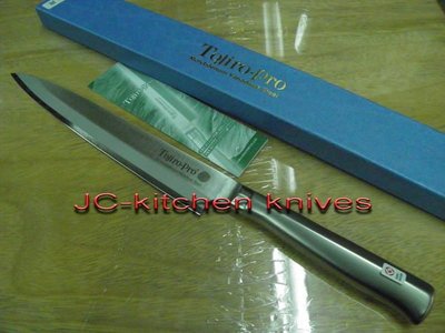 最專業的刀剪專家台中市最知名的建成刀剪行@日本-藤次郎-冷鋼鍛造一體生魚刀8寸(左刃)