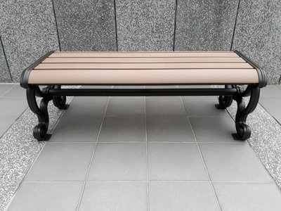 [兄弟牌戶外休閒傢俱]鋁合金塑木双人無背公園椅L128*W51*H45~門口騎樓公園陽台，堅固耐用。