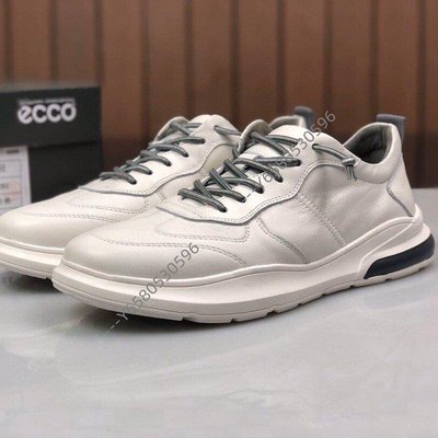 ~ECCO最新款時尚板鞋舒適休閒運動鞋小白鞋  白色  39-44碼