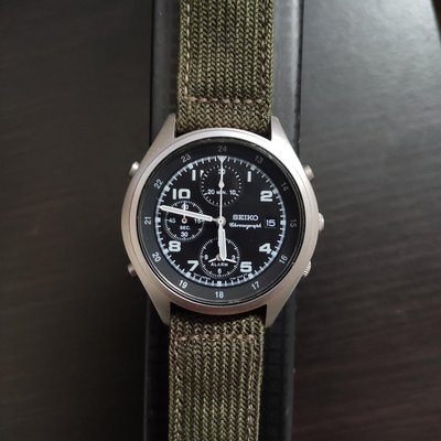 sold seiko 7T32-7E70 三眼計時手錶 鬧鐘響鈴 GMT世界時區meca quartz RAF軍錶機械錶military pilot watch