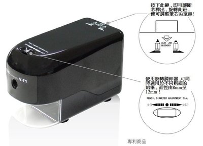 [文具箱] ELM V-71日本進口專業可調電動削鉛筆機