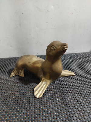 x回流銅器銅海豹海獅海狗復古裝飾品擺件工藝品