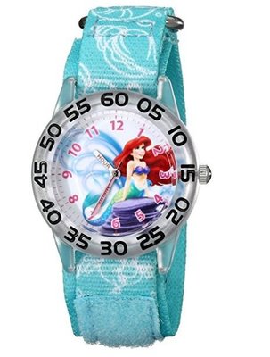 預購 美國 Disney Ariel 小美人魚熱賣款 石英機芯 可愛兒童手錶 石英錶 指針學習錶 尼龍錶帶 生日 開學禮