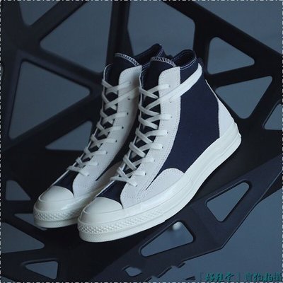 『好鞋堂』1018 原廠硫化匡威 Converse 聯名Fog 三星標1970S 帆布和麂皮的拼接解構 帆布鞋藍白