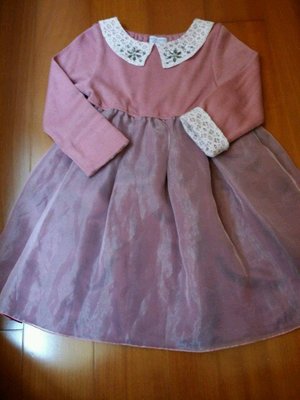 日本童裝 anna sui mini 領口珠飾洋裝 130公分（近新）