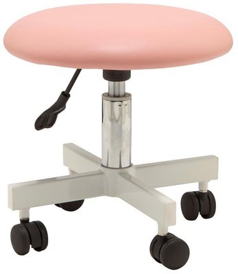 《SalonPlanet沙龍之星》多功能升降矮凳（粉紅色）有輪子可調高低/吧台椅