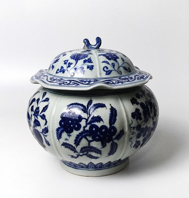 日本 回流 567青花大蓋罐 手工手繪老貨瓷器擺件 青瓷茶葉