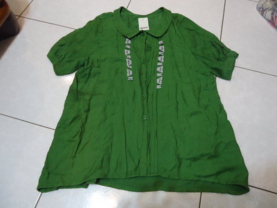 gozo 綠色短袖襯衫,尺寸:L,肩寬:37cm,胸寬:48cm,少穿,降價大出清