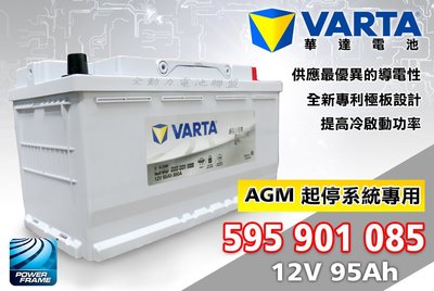 全動力-新華達 LN5 AGM 歐規電池 595 901 085 (12V95Ah)起停系統 賓士 寶馬適用 VARTA