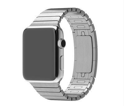 Apple Watch 不鏽鋼表帶 合鏈式 蝴蝶扣 黑/銀色現貨供應