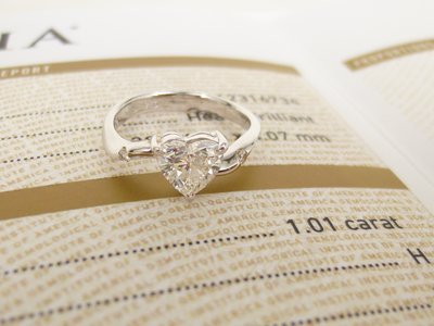 [卡貝拉精品交流] GIA 1.01克拉天然鑽石戒指 1克拉 心型 花式車工 婚戒 Heart 女戒