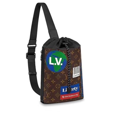 LV/路易威登男包 2019新款肩背包 CHALK單肩包 Monogram帆布配天然皮革手袋 戶外旅行男包