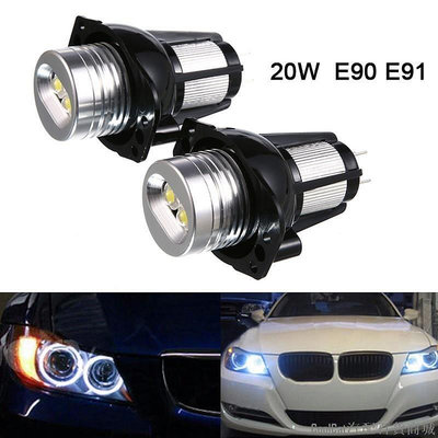 刀仔汽配城BMW Mulitibuys-2pcs 12W LED 大燈標記光環環形燈泡適用於寶馬 E90 E91
