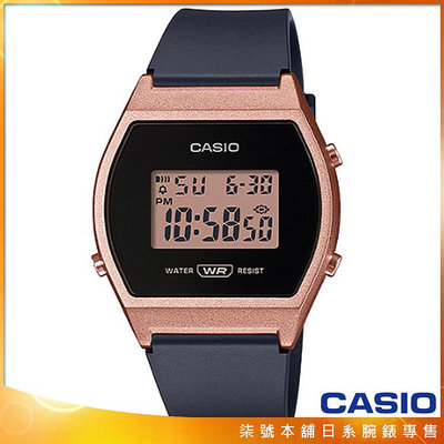 【柒號本舖】CASIO 卡西歐酒桶型膠帶電子錶-古銅金 # LW-204-1A (台灣公司貨)