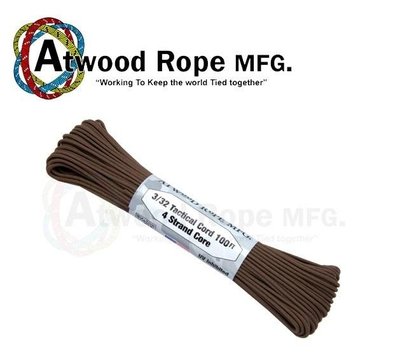Atwood Rope 戰術版深棕色 / 100呎 / 4條蕊心 / TS07-BROWN