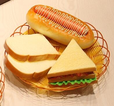 6343A 日式 仿真熱狗堡三明治吐司餐盤 造型麵包組合盤裝飾餐廳麵包模型餐盤擺飾食物模型拍照道具